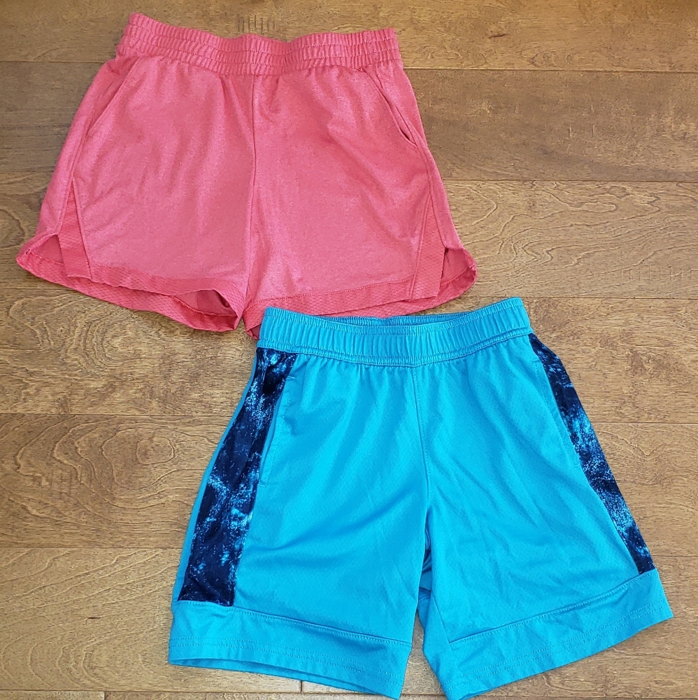 A lot of 2 pairs of shorts for girls, great for PE, gym.